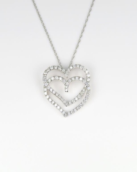 Fine Quality 18 karat Double Heart Diamond