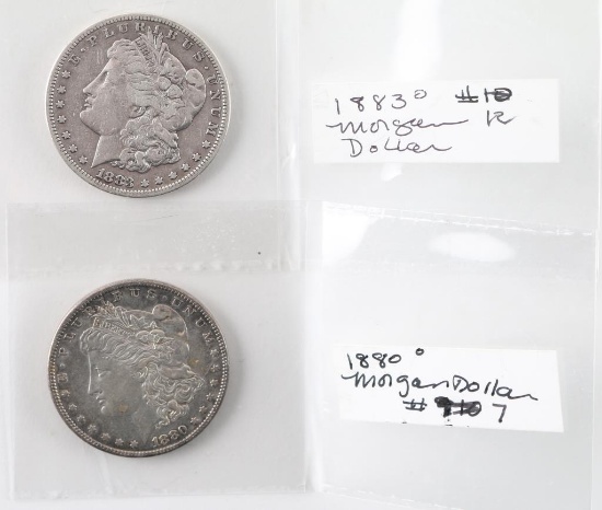 Lot of 2 Morgan Silver Dollars