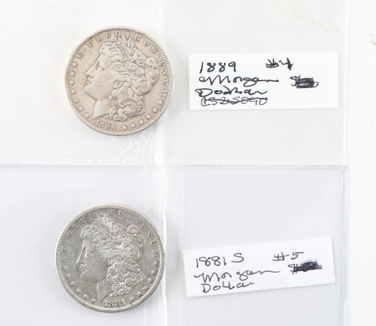 Lot of 2 Morgan Silver Dollars