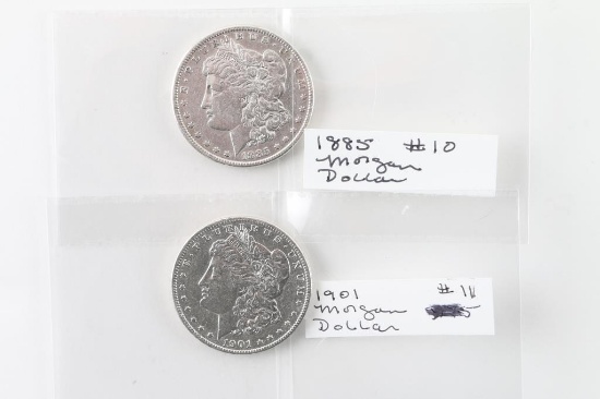 Lot of 2 Morgan Silver Dollars