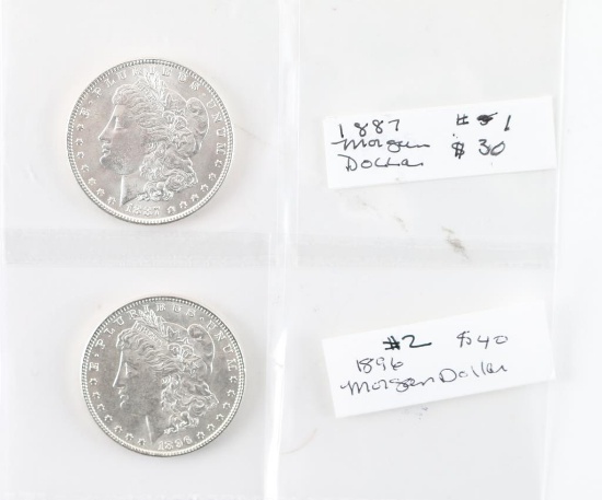 Lot of 2 Morgan Silver Dollars