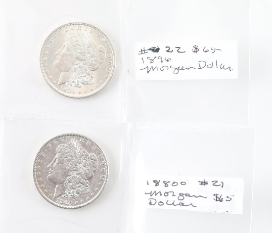 Lot of 2 Morgan Silver Dollars