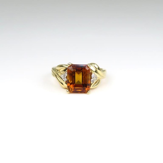 Captivating Mandarin Orange Garnet and Diamond