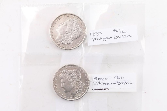 Lot of 2 Morgan Silver Dollars
