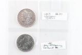 Lot of 2 Morgan Silver Dollars