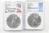 Lot of 2 Eagle Silver Dollars