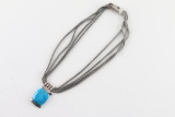 Sterling & Turquoise Strand Pendant