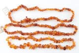 Lot of 3 Baltic Amber Beaded Necklaces