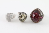 Lot of 3 Sterling Rings