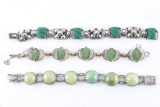 Lot of 3 Green Stone Bracelets