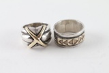 Lot of 2 Sterling & Gold Ring