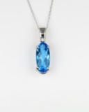 Bright Fantasy cut Blue Topaz and Diamond