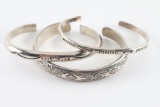 Lot of 3 Sterling Navajo Cuffs