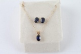Sapphire Necklace And Earring Set