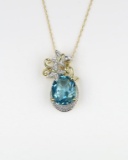 Whimsical Butterfly Blue Topaz and Diamond