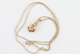 Gold Nugget And Diamond Pendant