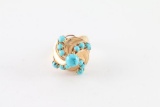 Antique Yellow Gold and Turquoise Ring