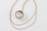 Ladies Double Circle Diamond Pendant