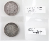 Lot of 2 Morgan Silver Dollars