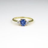 Vintage Blue Sapphire and Diamond Ring