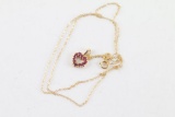 Ladies Ruby Heart Pendant