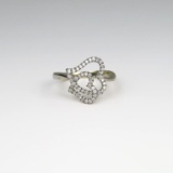 Charming Double Heart Diamond Ring