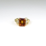 Captivating Mandarin Orange Garnet and Diamond