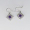Lovely Amethyst and Diamond Dangle Earrings