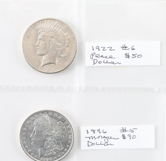 Lot of 2 Morgan Silver Dollars