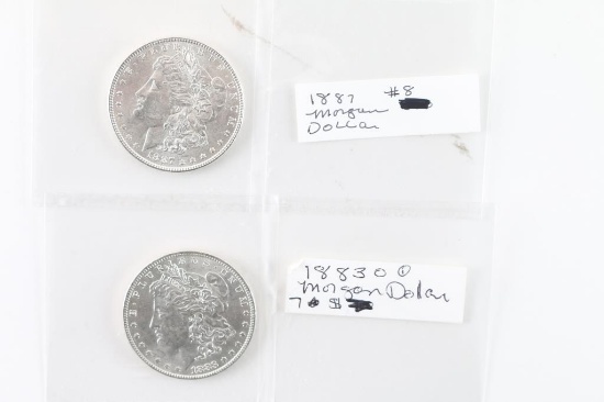 Lot of 2 Morgan Silver Dollars