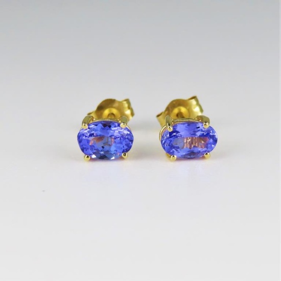 LEVIAN Designer Tanzanite Oval Stud Earrings
