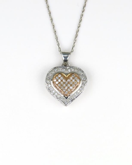 Charming Heart Shaped Diamond Pendant