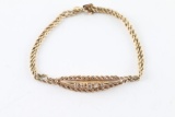 Ladies Gold Rope & Diamond Bracelet