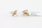 Multi-stone Butterfly Stud Earrings
