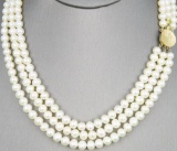 Lovely Triple Strand of Ivory Pearls