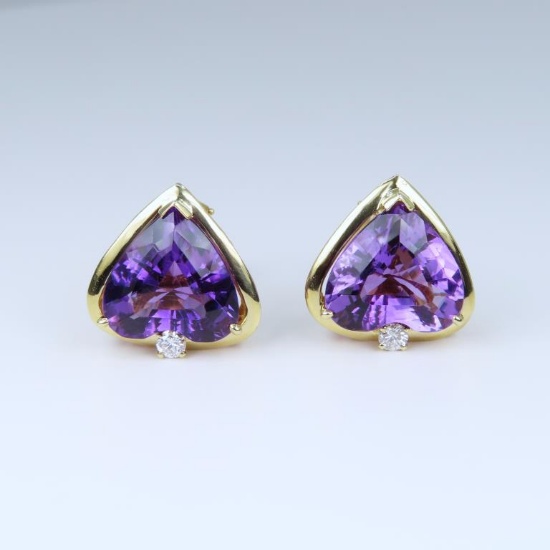 Amazing Amethyst and Diamond Earrings