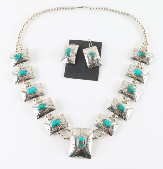 Navajo Turquoise Squash blossom