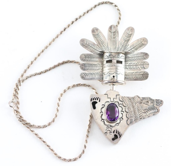 Hopi Sterling Drop Pendant