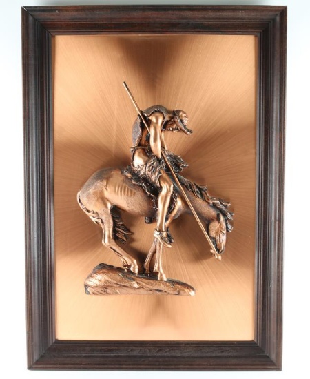 Copper Resin Relief "End of the Trail" Artwork