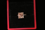 Champagne Color Rectangular Diamond Ring
