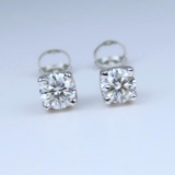 Dazzling Pair of ‘IDEAL’ cut Tiffany Style Diamond