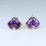 Amazing Amethyst and Diamond Earrings