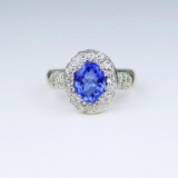 Beautiful Tanzanite and Diamond Ring