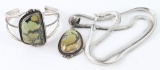 Green Turquoise Necklace & Cuff