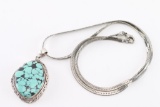 Stunning Turquoise Pendant & Chain