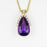 Marvelous Amethyst and Diamond Pendant