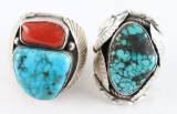 Lot of 2 Navajo Turquoise Rings