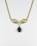 Beautiful Blue Sapphire and Diamond Necklace