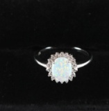 Stunning Ladies Diamond & Synthetic Opal Ring