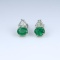 Radiant Emerald and Diamond Earrings